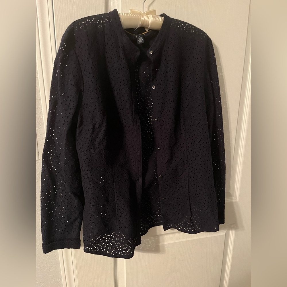 Tommy Hilfiger Black Eyelet Women's Blazer
